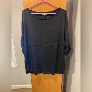 Max Studio 1X Black Top with Sleeve Detail